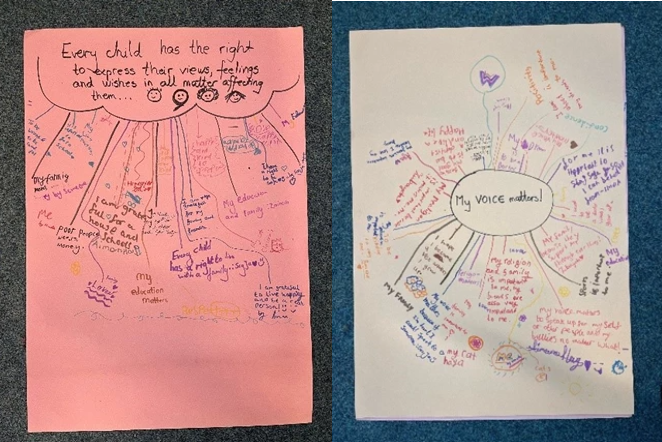Children's drawing and writing