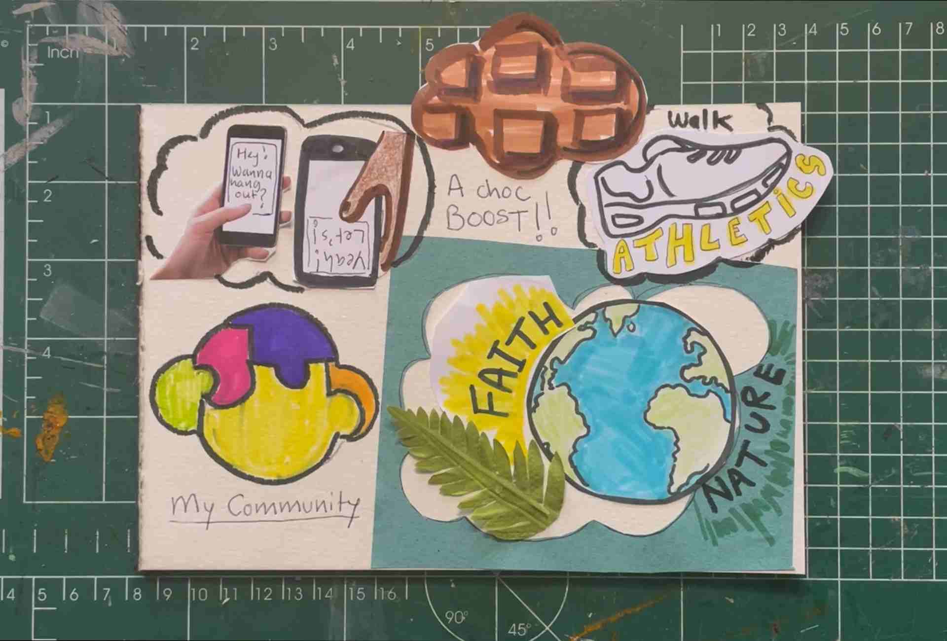 Art Room Secondary Header A mood board of 'my community' to illustrate Place2Be's Art Room activity for secondary schools