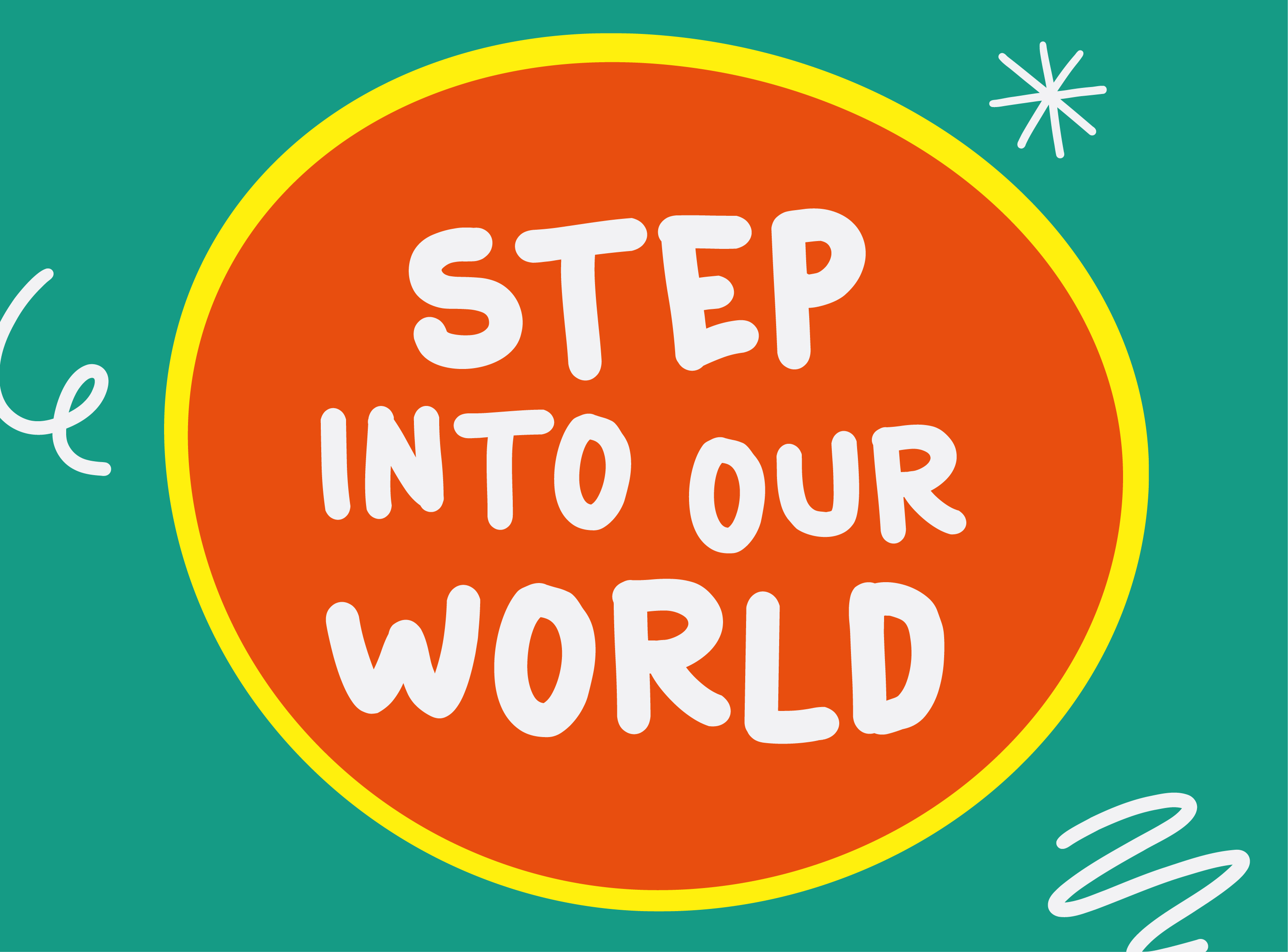 Poster for Place2Be's Children's Mental Health Week featuring the words Step into Our World