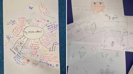 Children's writing and drawing